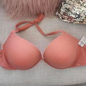 Women's Coral Bikini Push Up Victoria Secret's Size L-DD New With Tags